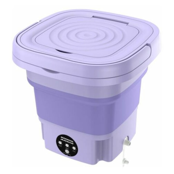 Masina de spalat portabila Tigrezy cu uscator, mini masina de spalat pliabila de 8L, 3 moduri, masina de spalat de calatorie, masina de spalat mica pentru haine de bebelusi, lenjerie intima