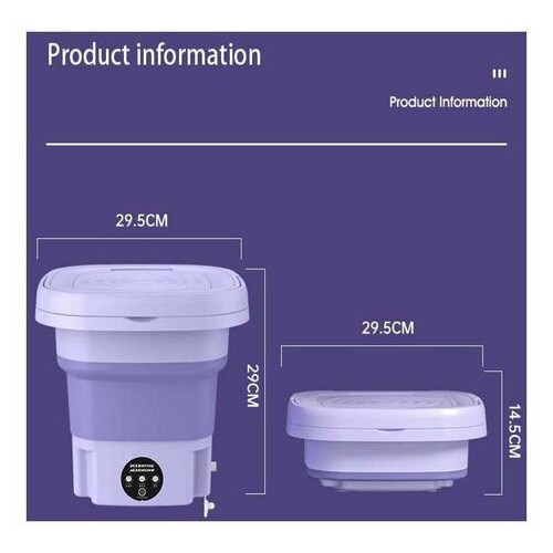 Masina de spalat portabila Tigrezy cu uscator, mini masina de spalat pliabila de 8L, 3 moduri, masina de spalat de calatorie, masina de spalat mica pentru haine de bebelusi, lenjerie intima