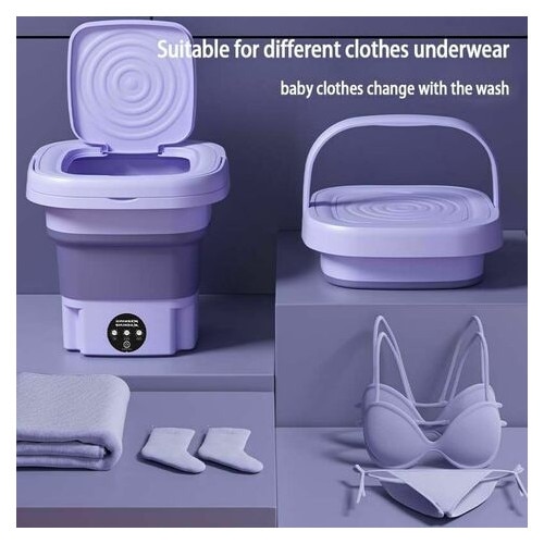 Masina de spalat portabila Tigrezy cu uscator, mini masina de spalat pliabila de 8L, 3 moduri, masina de spalat de calatorie, masina de spalat mica pentru haine de bebelusi, lenjerie intima