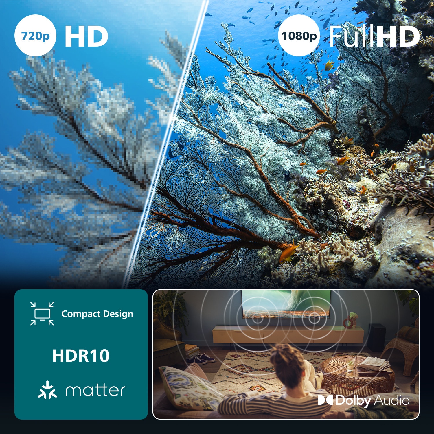 Televizor LED Philips 101 cm 40" 40PFS6050/12, Full HD, Smart TV, WiFi, CI