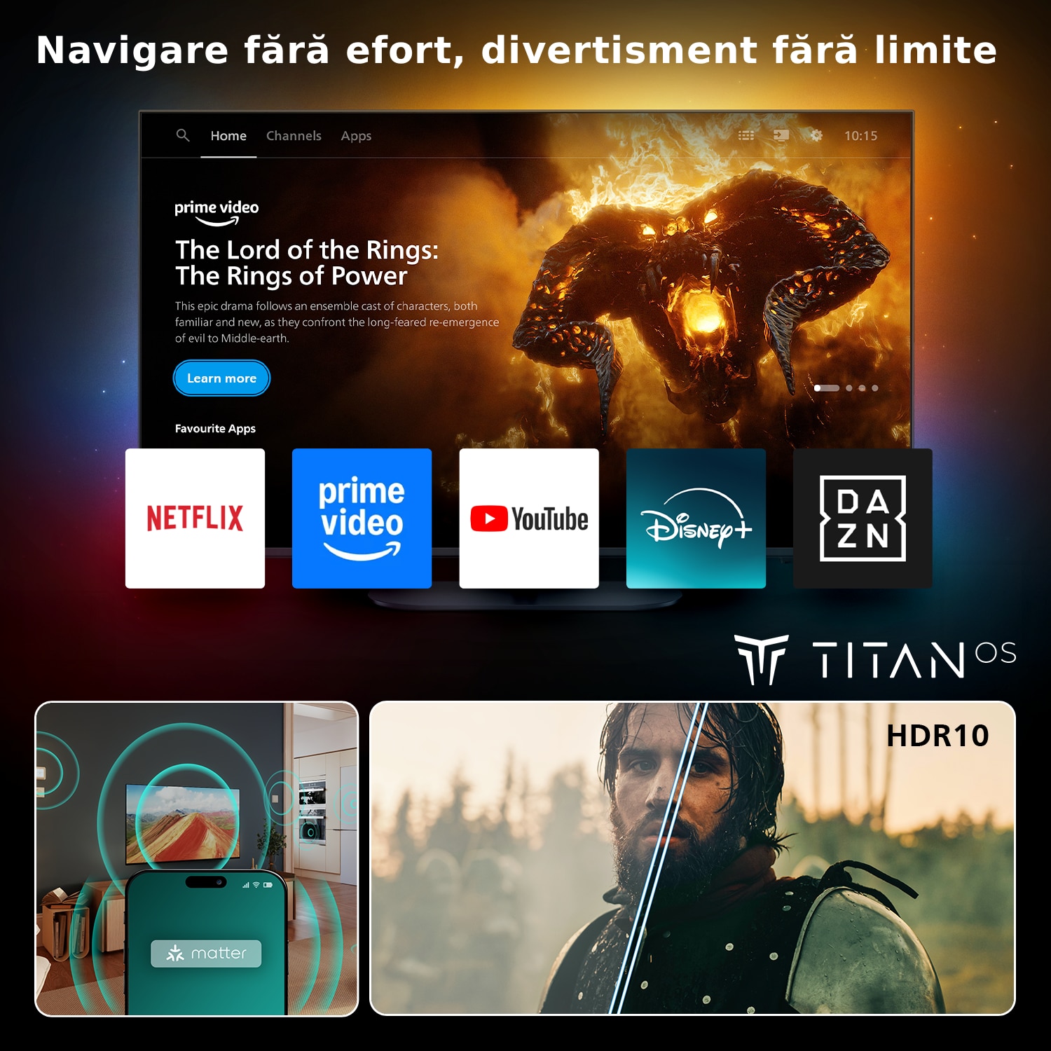 Televizor LED Philips 101 cm 40" 40PFS6050/12, Full HD, Smart TV, WiFi, CI