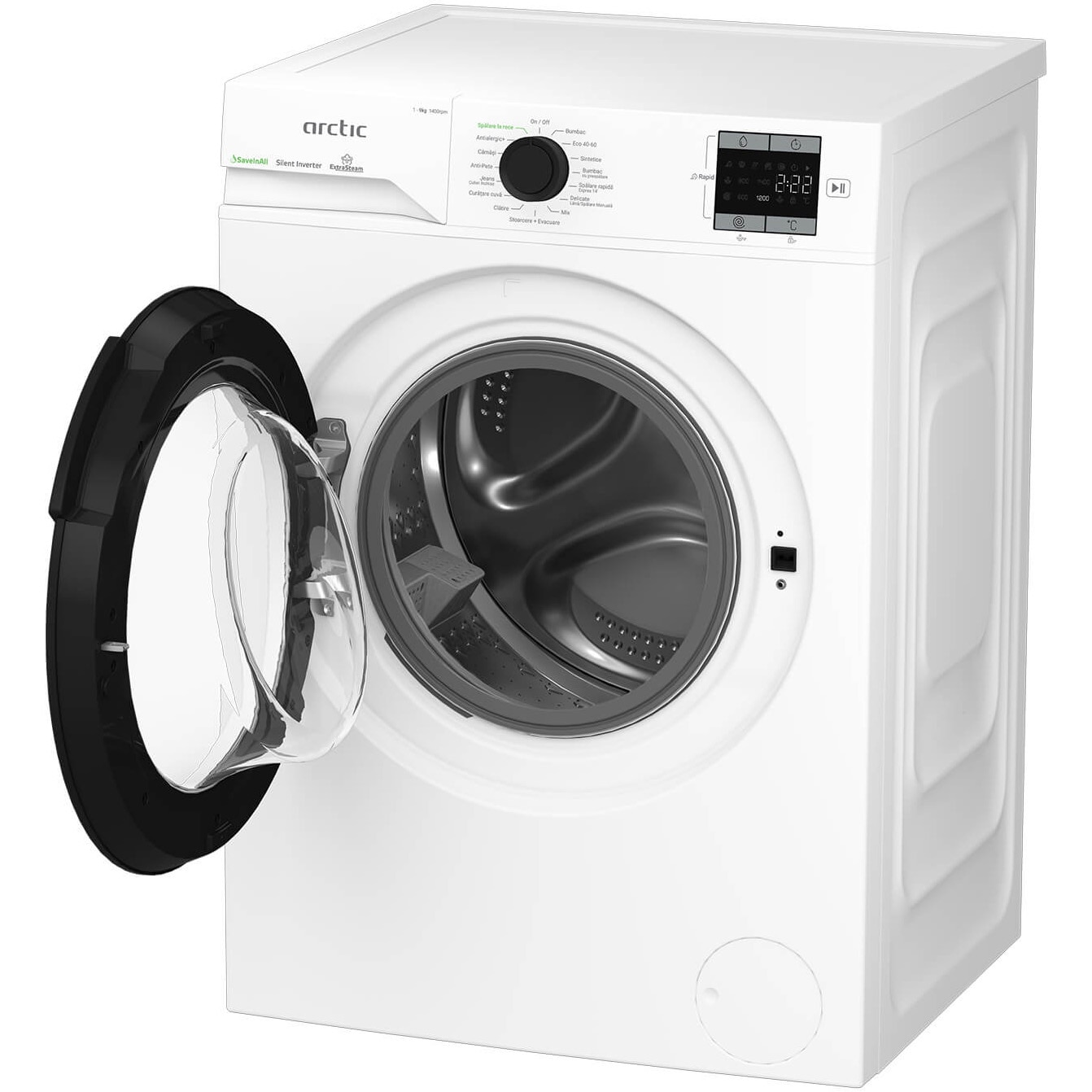RESIGILAT: Masina de spalat rufe Arctic APLM1WFSU19410W, 9 Kg, 1400 RPM, Clasa A, Motor Silent Inverter, Recycled Tub, Child Lock, Add-In, Alb