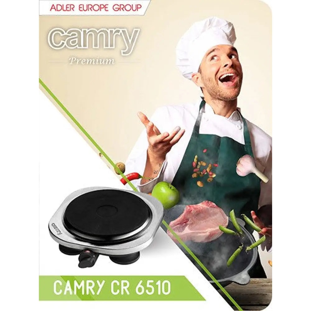 Aragaz electric portabil Camry CR 6510 negru inox 24x24cm 1500W