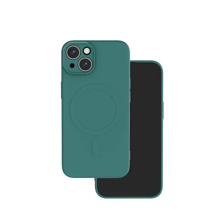 Husa telefon, Simple Color Mag, pentru iPhone 13 Pro 6,1", verde inchis, protectie cu magneti
