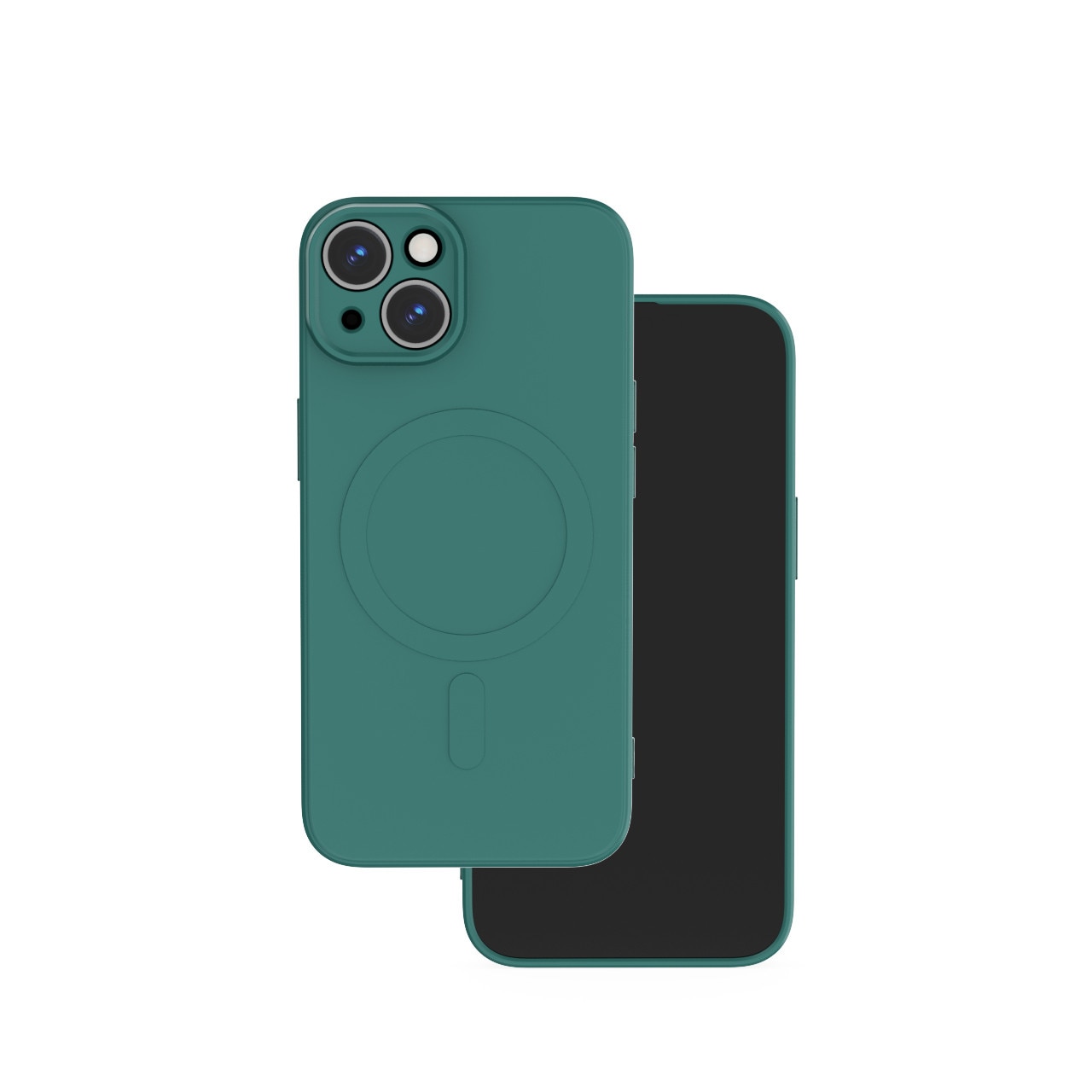 Husa telefon, Simple Color Mag, pentru iPhone 13 Pro 6,1", verde inchis, protectie cu magneti