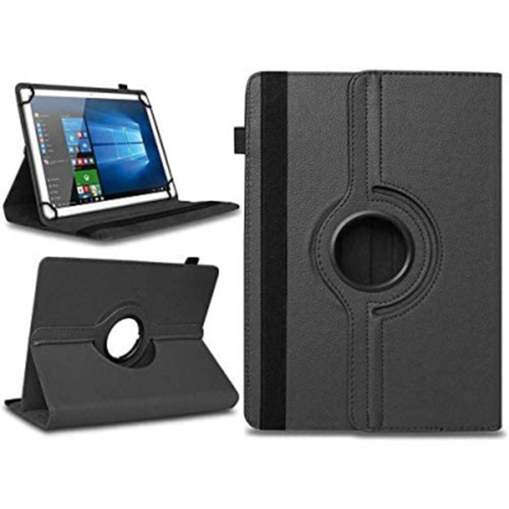 Husa Rotativa Tableta Universala 11 Inch, Stand Portret si Landscape, Inchidere Sigura, Prindere Elastica, Smart Design, Negru