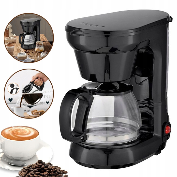 Cafetiera cu rezervor din sticla, cu filtru detasabil
