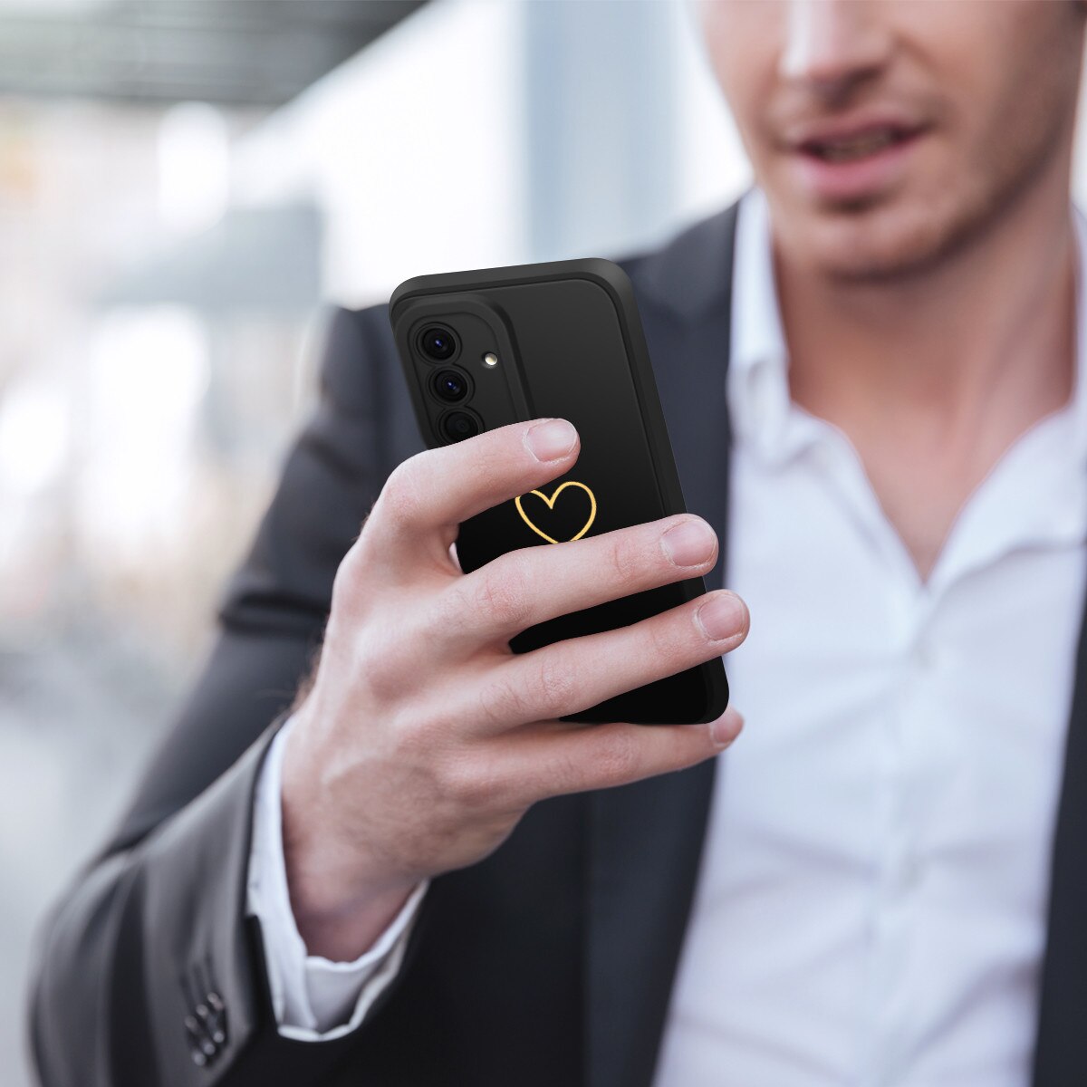 Husa compatibila cu Samsung Galaxy A57 5G cu 3 folii de protectie din sticla temperata, husa moale din TPU (negru)