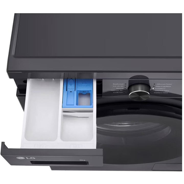 Masina de spalat rufe LG F4X1009NMB, clasa A, Incarcare frontala, Capacitate de spalare 9 kg, Adancime 55 cm, 1400 RPM, Negru