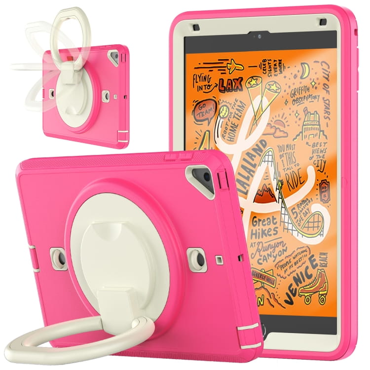 Husa pentru iPad Mini 4/5 7,9", cu suport si curea de umar, roz