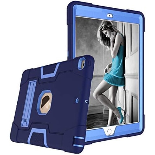 Husa tableta pentru iPad 6/5 9.7", albastra, 3 piese