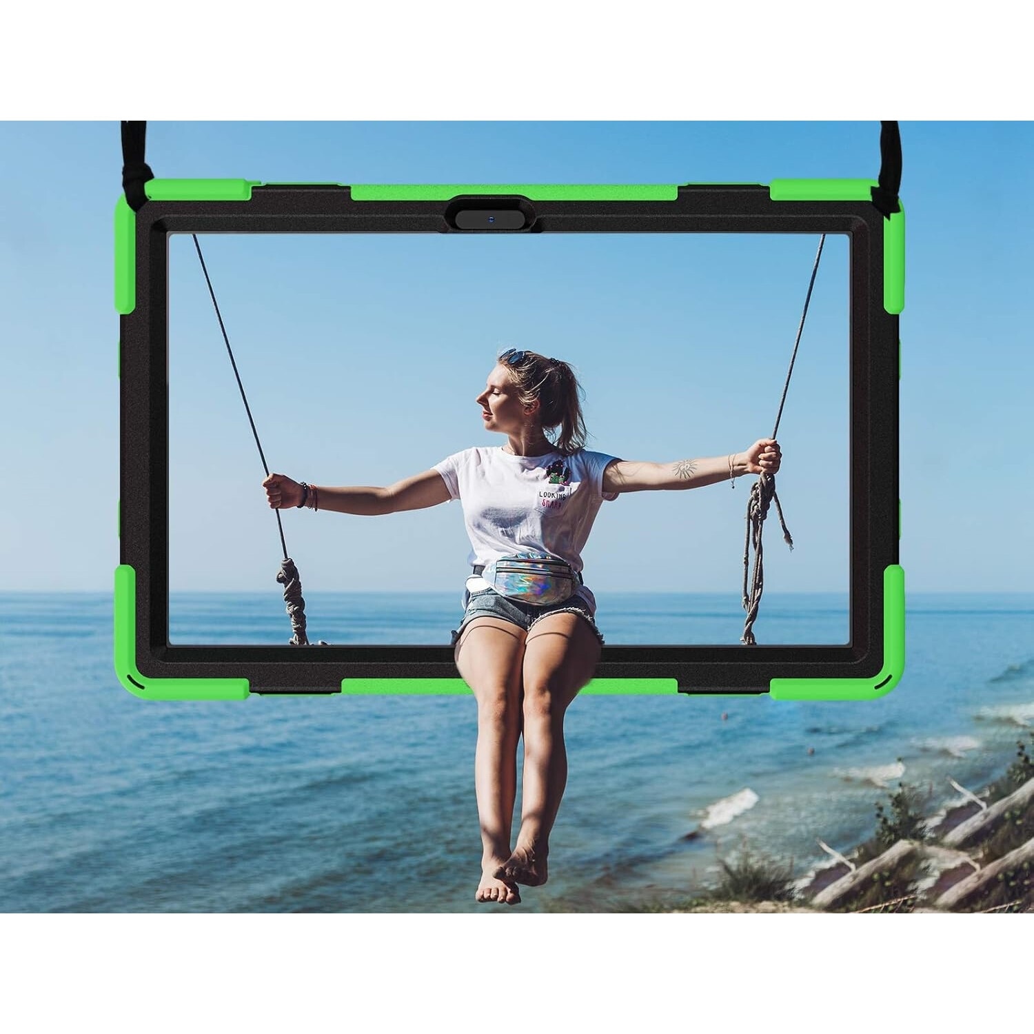 Husa pentru iPad Pro 12,9", cu suport si curea de umar, verde
