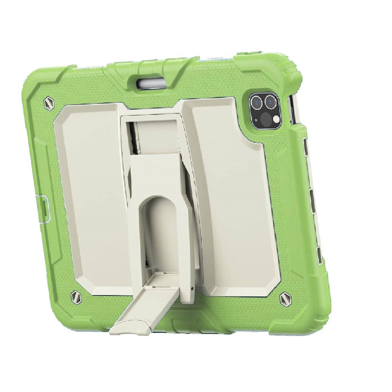 Husa tableta pentru iPad Air 5/Air 4/Pro 11", verde, cu suport si curea reglabila, constructie tripla