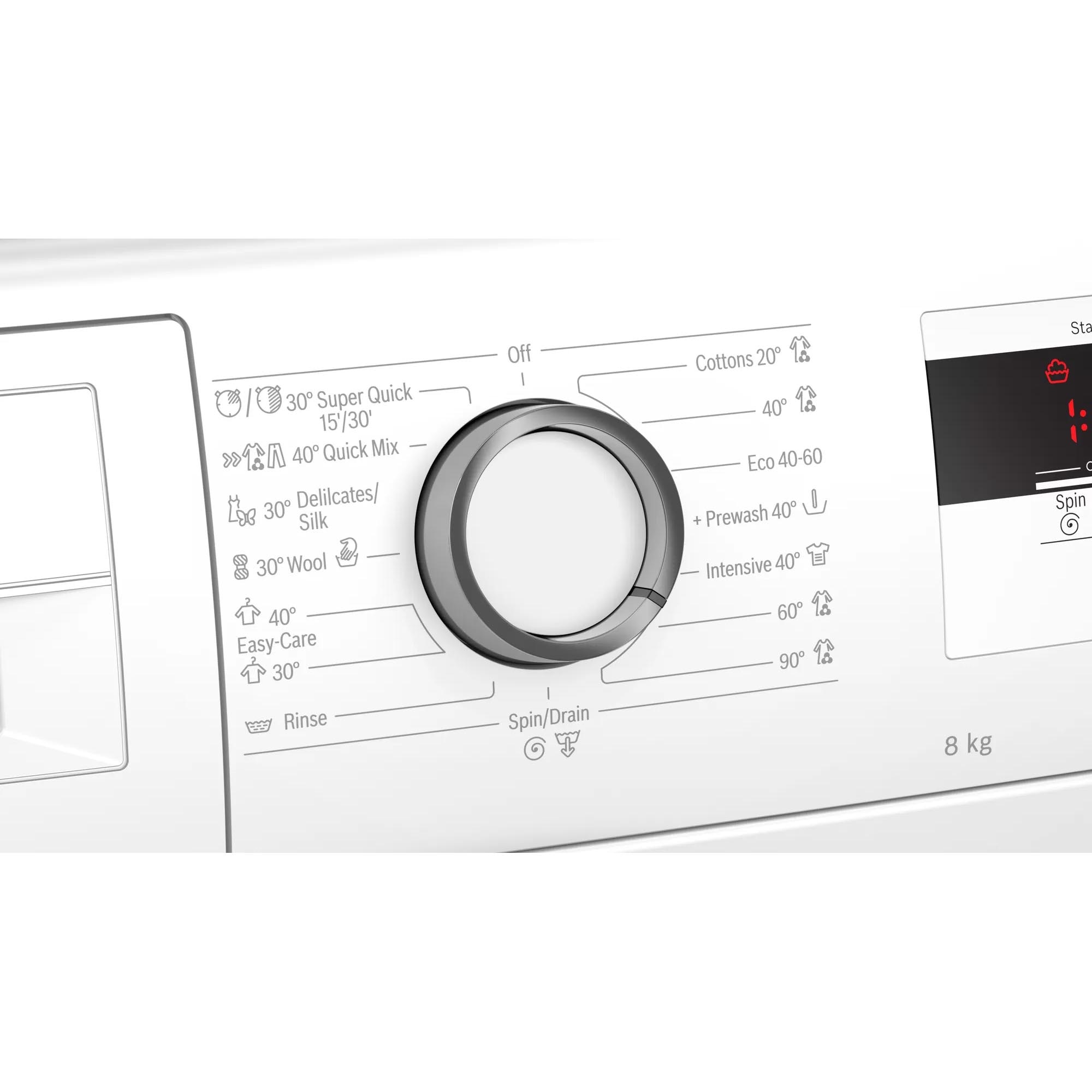 Masina de spalat rufe Bosch WAN24063BY, 8 kg, 1200 RPM, Clasa C, EcoSilence Drive, Functie reincarcare, Alb
