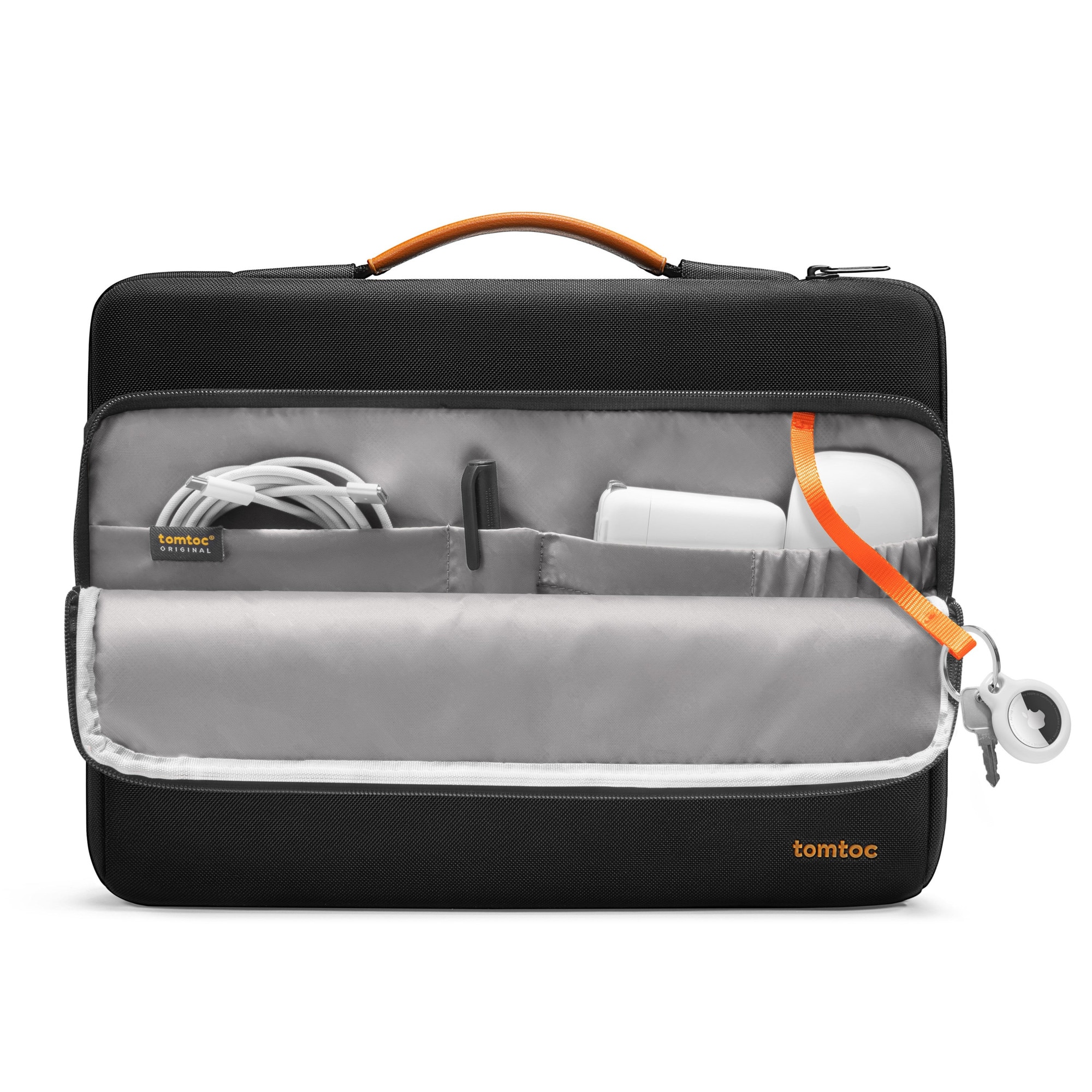Geanta TomToc Defender A14 pentru MacBook Pro 14 (M1-M5), iPad Pro, Surface Laptop, ThinkPad X1, CornerArmor, protectie militara 360, interior plusat, fermoare YKK, material eco rezistent la apa, design slim