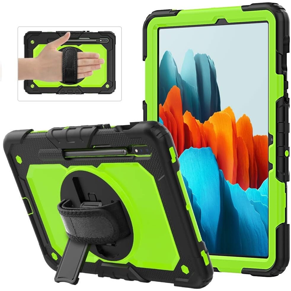 Husa Samsung Galaxy Tab S8/S7 11”, cu curea de umar, verde