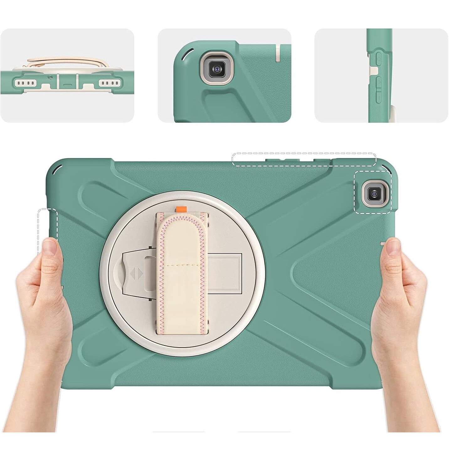 Husa Samsung Galaxy Tab A 8.0, cu suport si curea de umar, verde