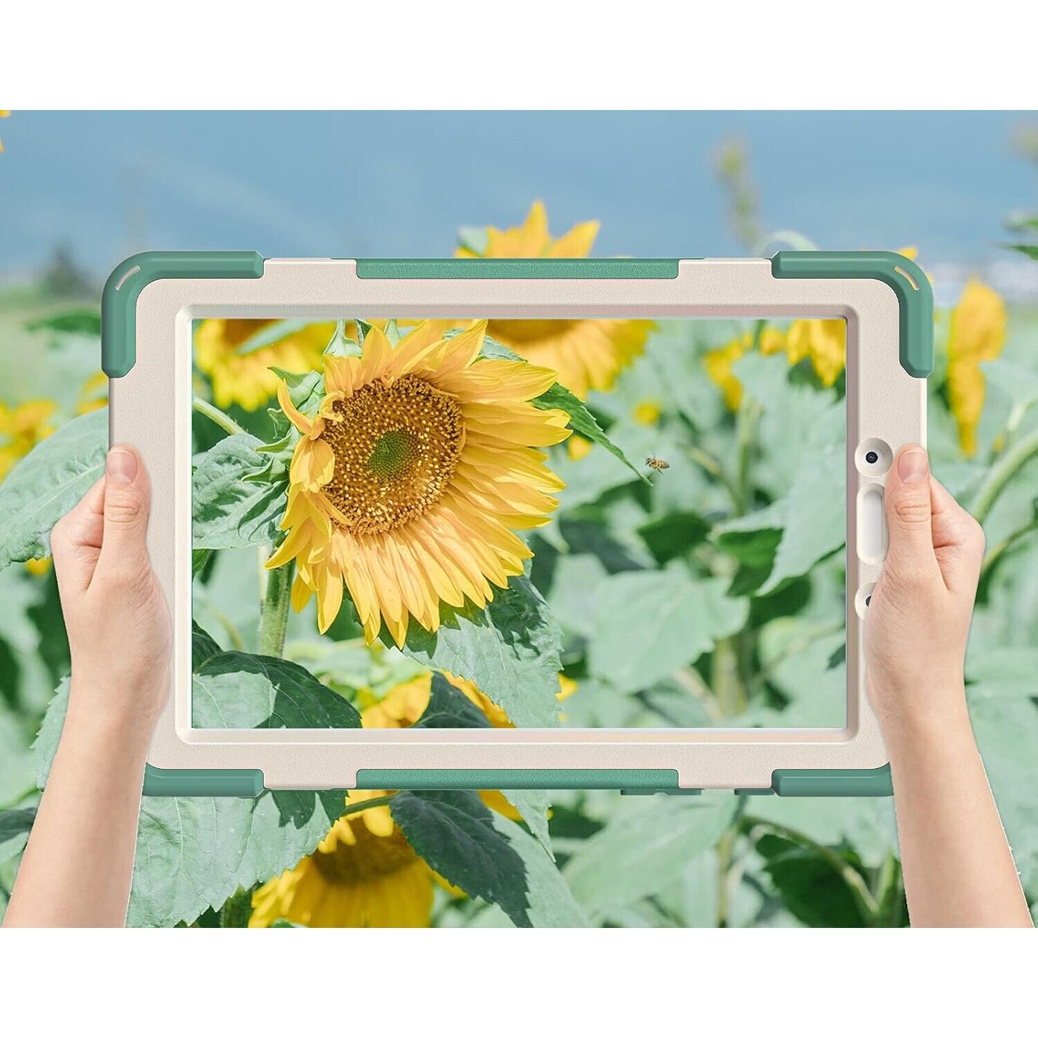 Husa Samsung Galaxy Tab A 8.0, cu suport si curea de umar, verde