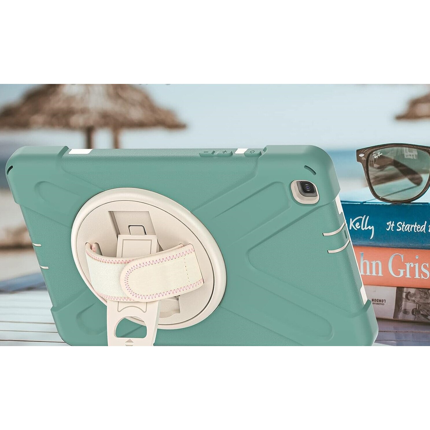 Husa Samsung Galaxy Tab A 8.0, cu suport si curea de umar, verde