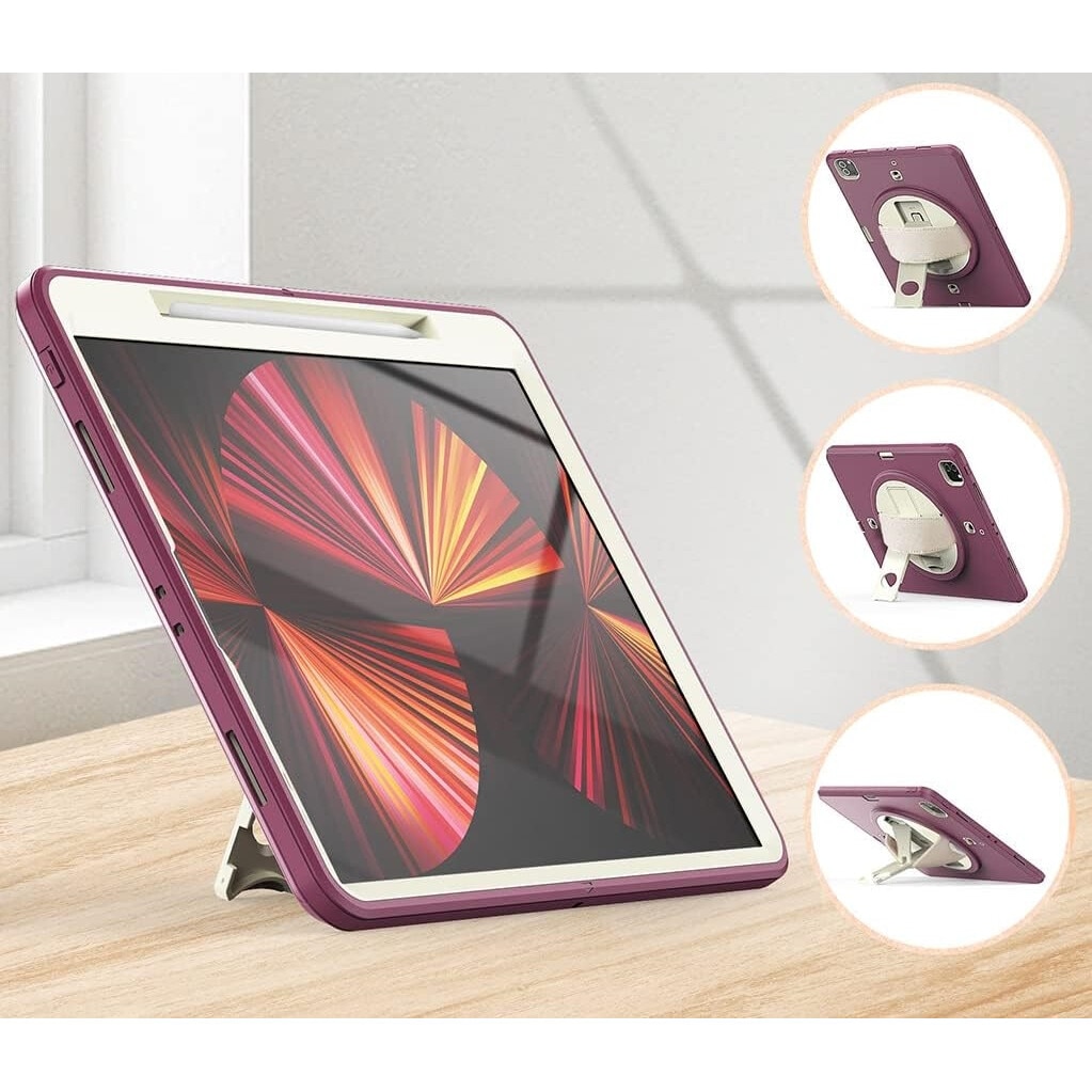 Husa iPad Pro 11/Air 5/4 cu suport si curea de umar Bordeaux