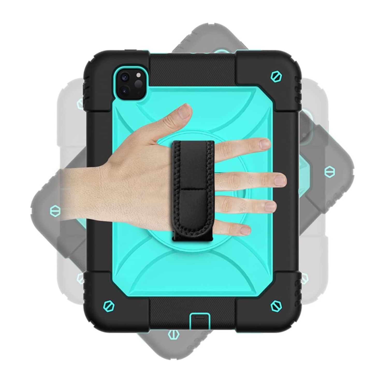 Husa compatibil cu iPad Air 5/Air 4/Pro 11" cu suport, verde menta