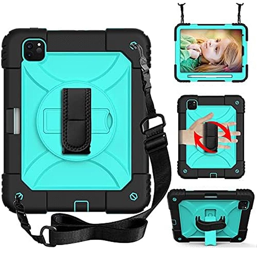 Husa compatibil cu iPad Air 5/Air 4/Pro 11" cu suport, verde menta