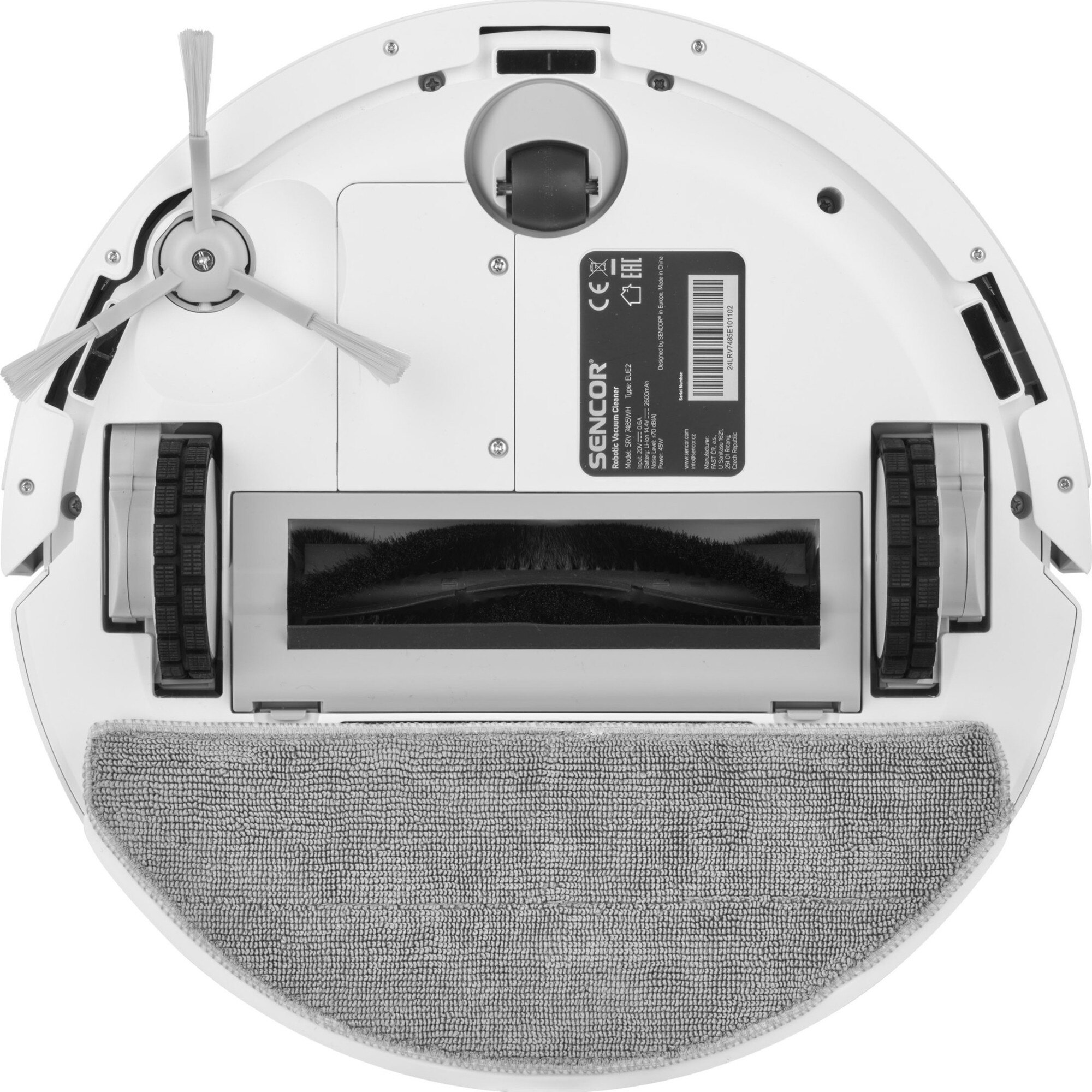 Aspirator robot Sencor SRV 7450WH, putere 5000Pa, navigare LiDAR, alb, 33x33x8,3cm