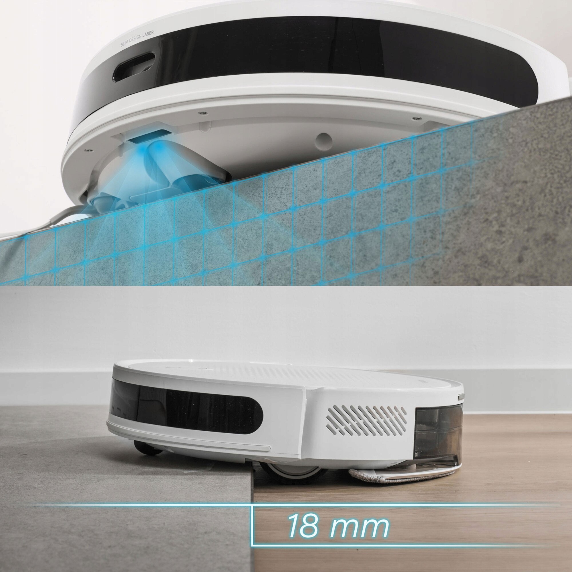 Aspirator robot Sencor SRV 7450WH, putere 5000Pa, navigare LiDAR, alb, 33x33x8,3cm