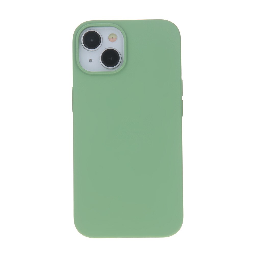 Husa telefon, pentru iPhone 15 Pro, silicon solid, verde deschis, 6,1"