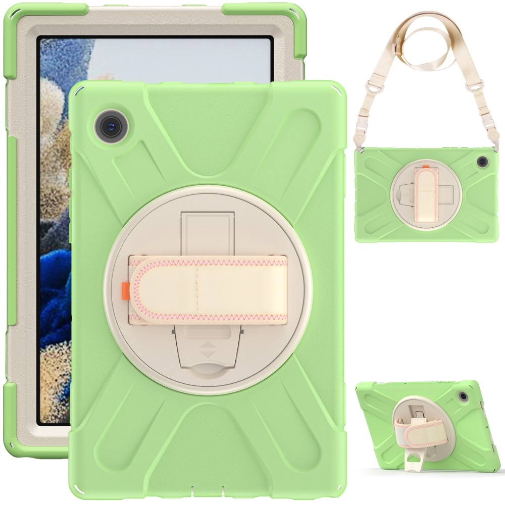 Husa compatibila cu Samsung Tab A 8.0” cu suport si curea de umar verde