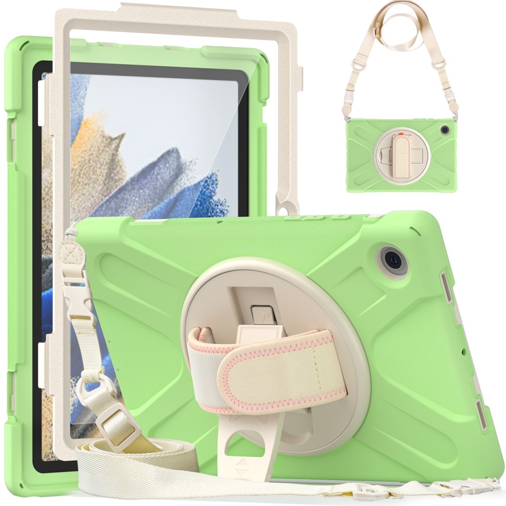 Husa compatibila cu Samsung Tab A 8.0” cu suport si curea de umar verde