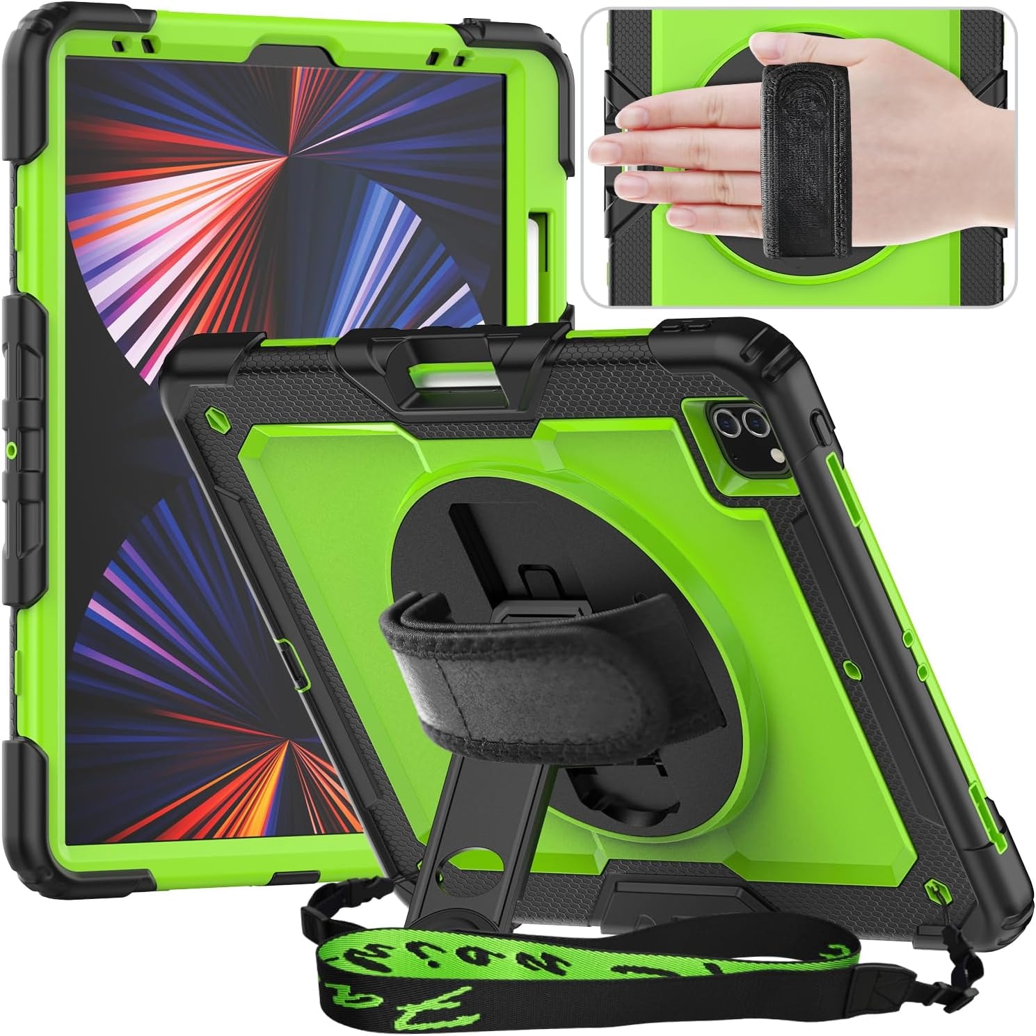 Husa tableta, TPU, pentru iPad Air 5/4 10.9"/Pro 11, Verde/Negru