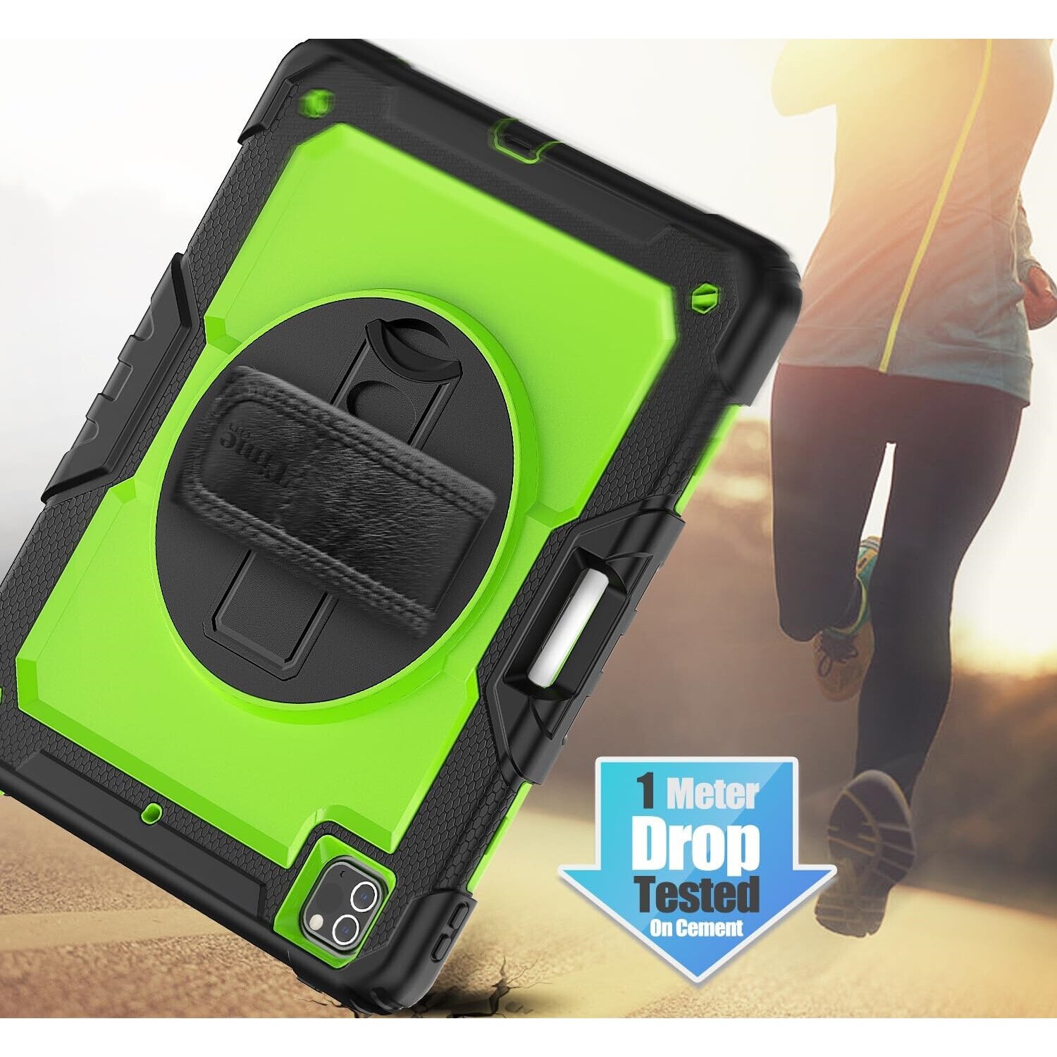 Husa tableta, TPU, pentru iPad Air 5/4 10.9"/Pro 11, Verde/Negru