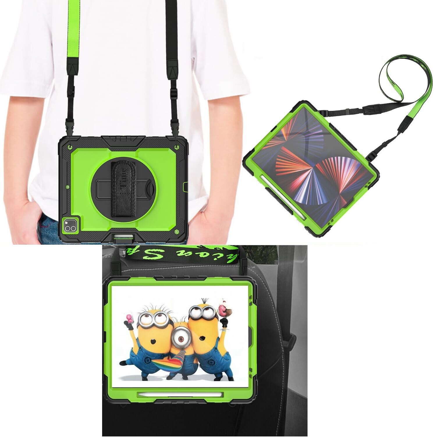 Husa tableta, TPU, pentru iPad Air 5/4 10.9"/Pro 11, Verde/Negru