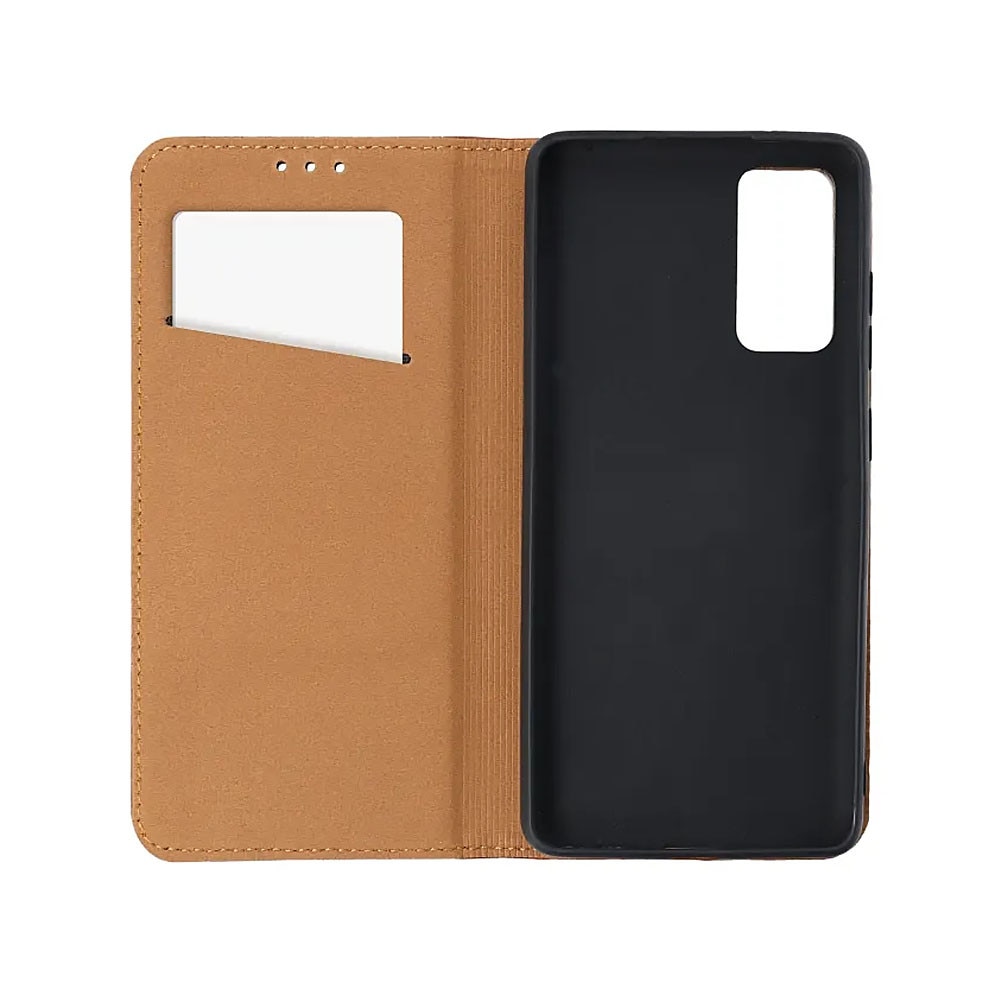 Husa Flip Piele Naturala compatibila cu Apple iPhone 16, Durabila, Premium Materials, Suport card, Calitate superioara, Functie de stand, Inchidere magnetica, Maro