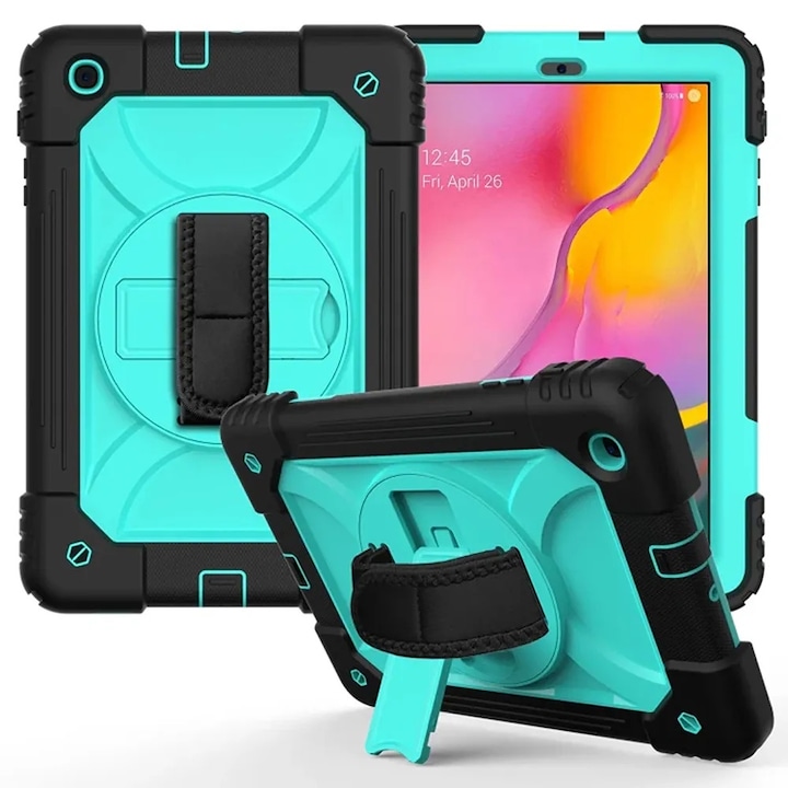 Husa compatibila cu Samsung Galaxy Tab A7 de 10,4 inch cu curea de umar, Turcoaz
