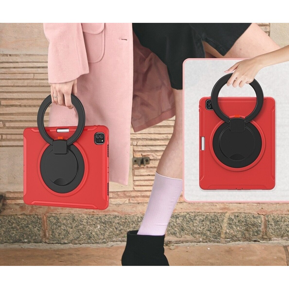 Husa tableta, TPU, pentru iPad Mini 6 8.3", rosu/negru