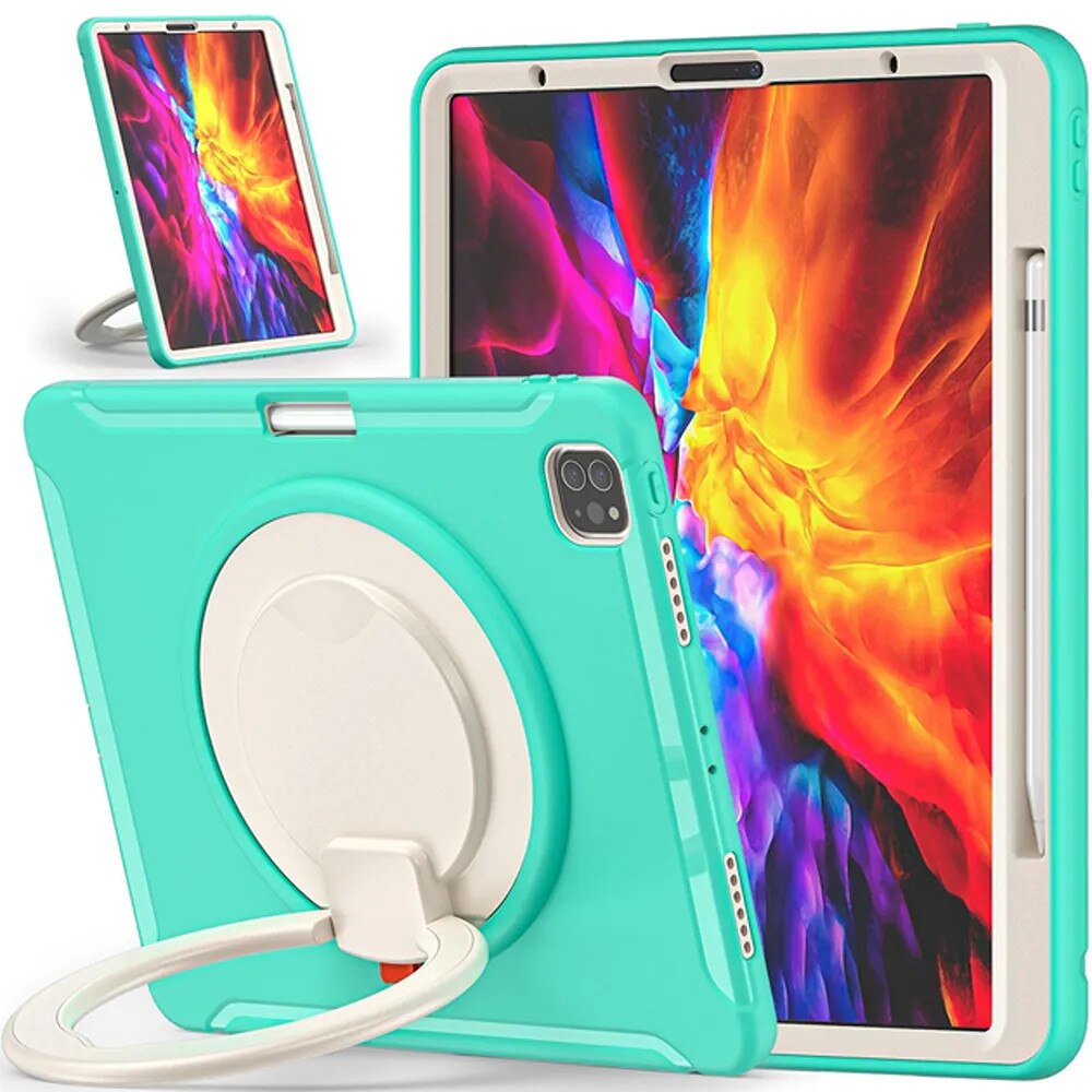 Husa pentru iPad Pro 12.9" cu suport rotativ si loc pentru stylus, menta
