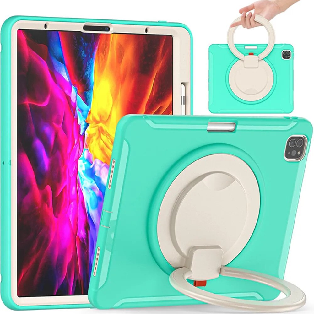 Husa pentru iPad Pro 12.9" cu suport rotativ si loc pentru stylus, menta