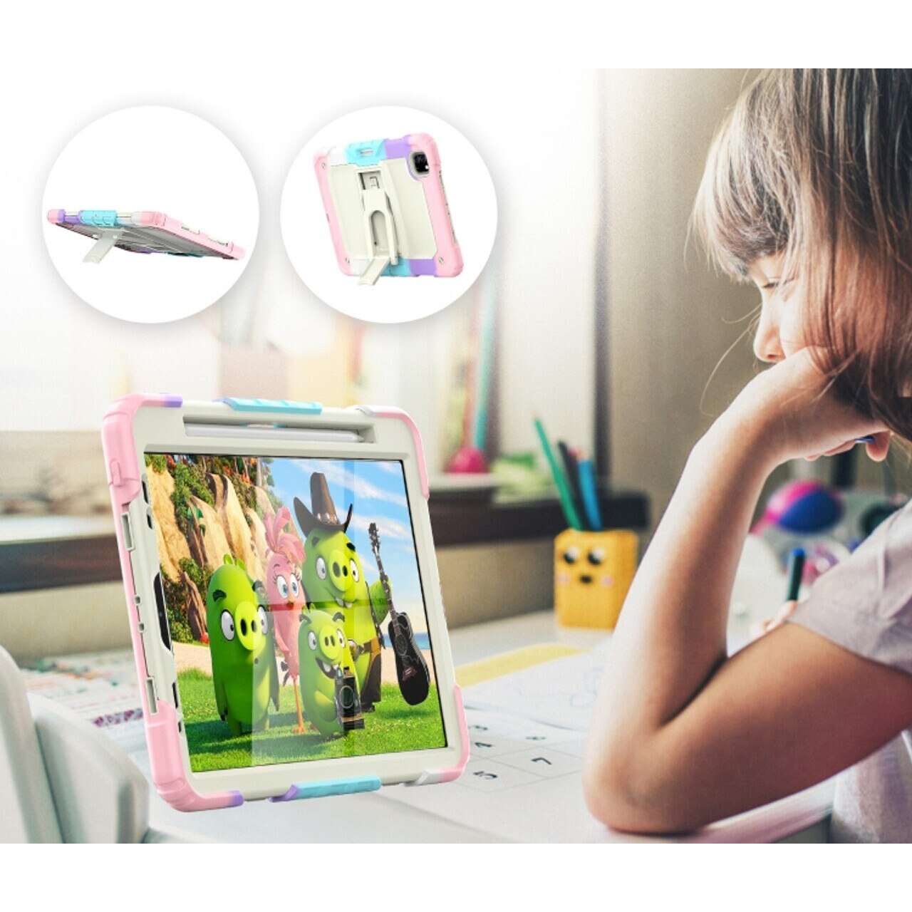 Etui pentru tableta, cu suport si loc pentru rand, pentru iPad Air 5/Air 4/Pro 11"