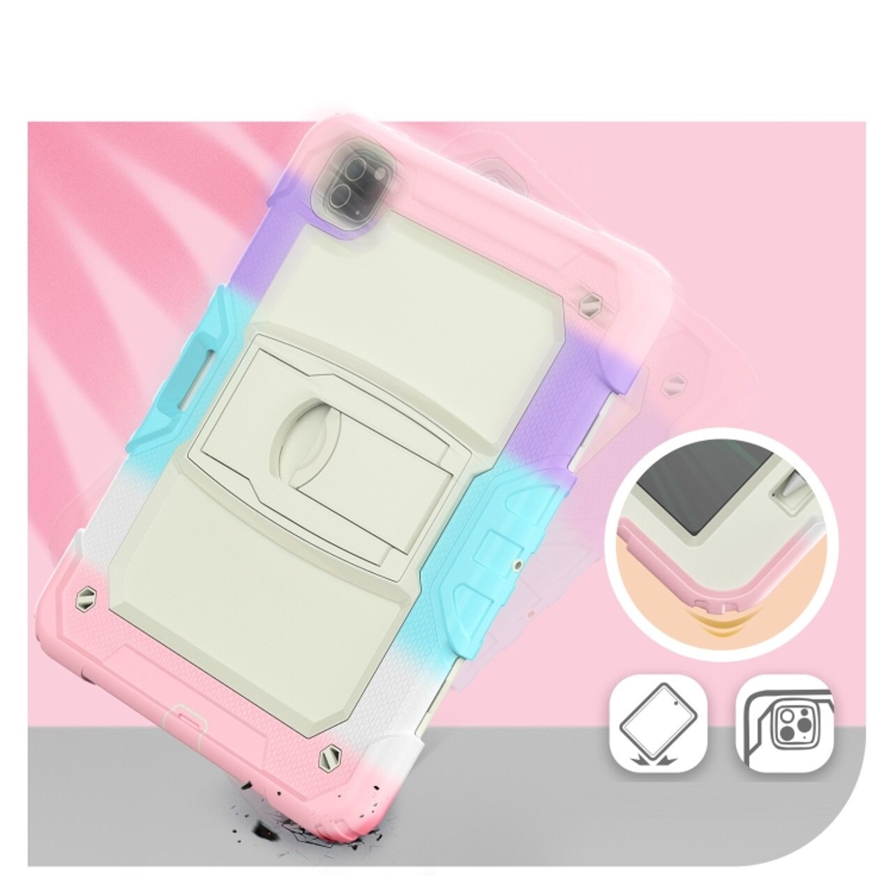 Etui pentru tableta, cu suport si loc pentru rand, pentru iPad Air 5/Air 4/Pro 11"