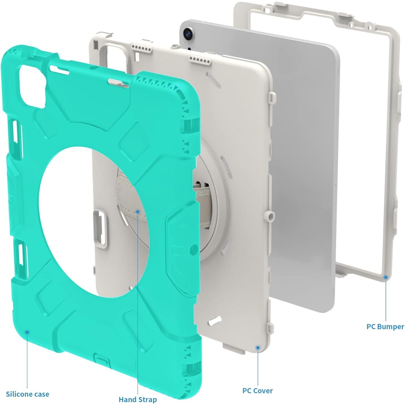 Husa compatibila cu iPad Pro 3/2/1 11” cu suport, verde menta