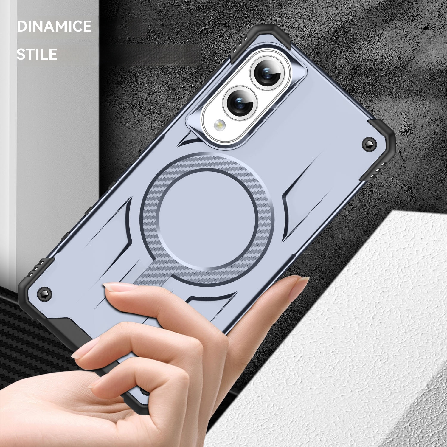 Husa magnetica compatibila cu Samsung Galaxy S25 Edge, Esther Beauty®, cu Tehnologie MagSafe, Carcasa rezistenta la socuri pentru Samsung Galaxy S25 Edge, Gri