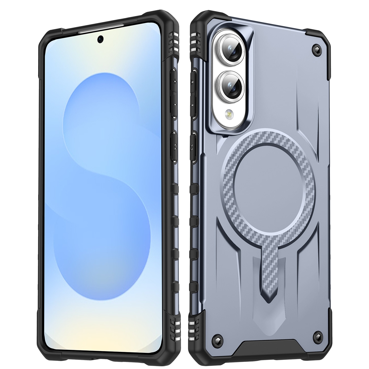 Husa magnetica compatibila cu Samsung Galaxy S25 Edge, Esther Beauty®, cu Tehnologie MagSafe, Carcasa rezistenta la socuri pentru Samsung Galaxy S25 Edge, Gri