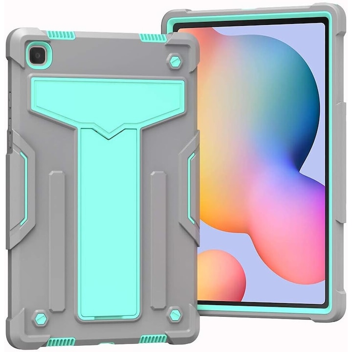 Husa pentru Samsung Galaxy Tab A7, 10.4", blindata cu suport, gri