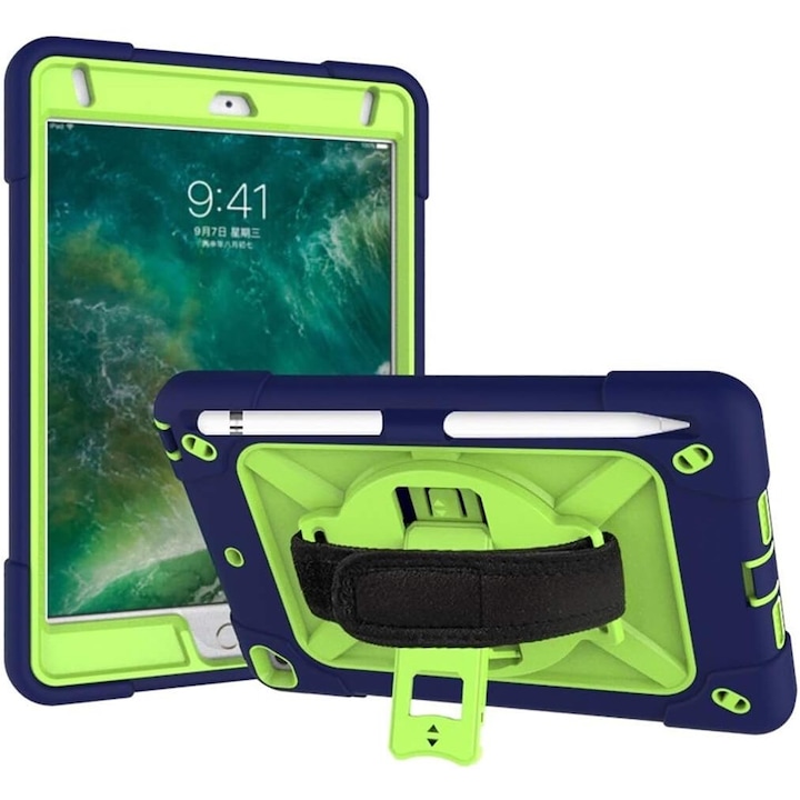 Husa compatibil cu iPad Pro 6/5 9,7” cu suport si curea de umar, albastru