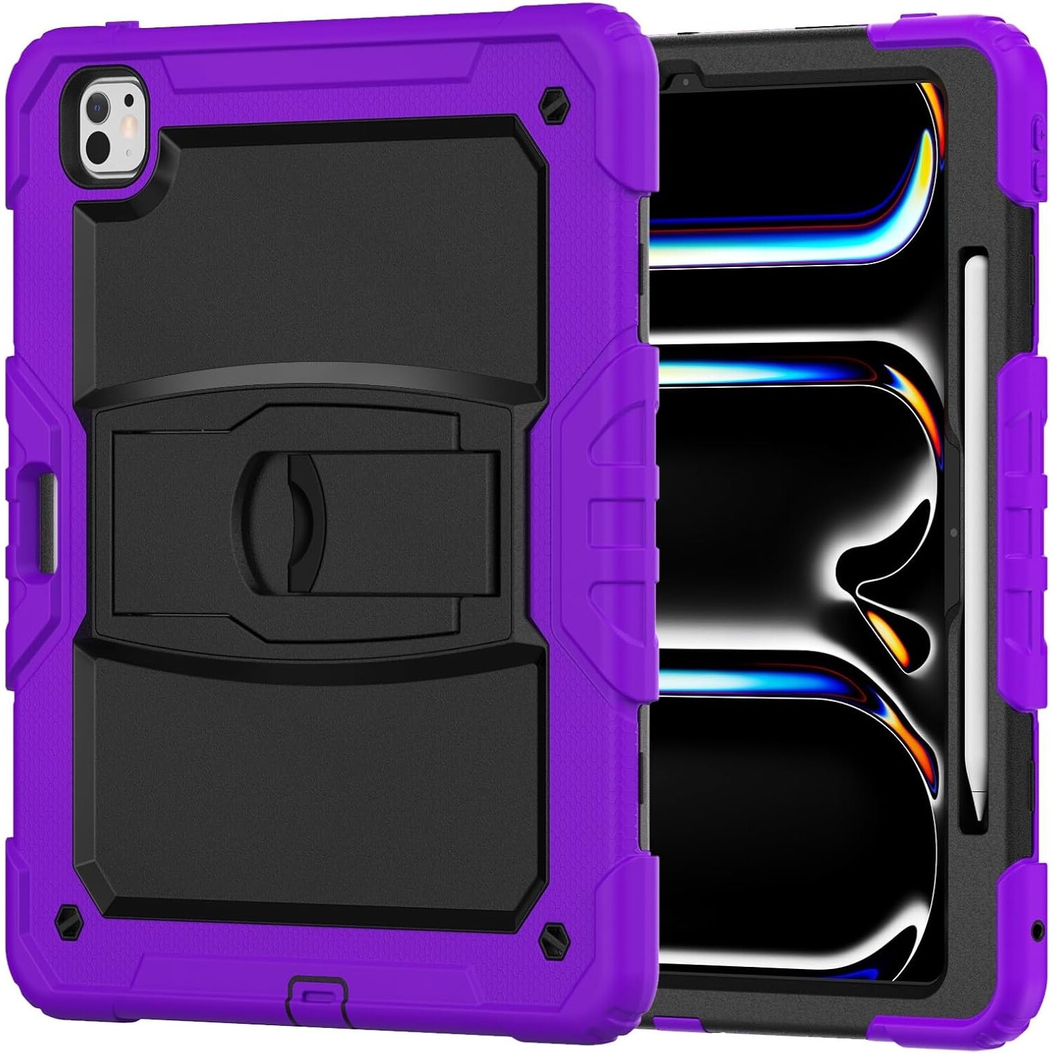 Husa compatibil cu iPad Pro 3/2/1 11” cu suport si curea de umar, violet