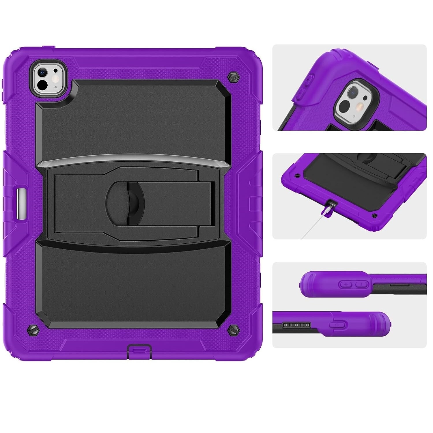Husa compatibil cu iPad Pro 3/2/1 11” cu suport si curea de umar, violet