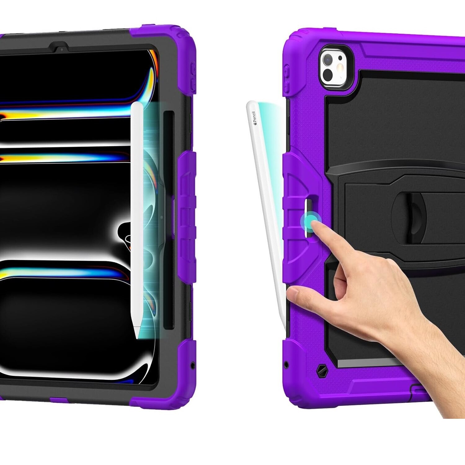 Husa compatibil cu iPad Pro 3/2/1 11” cu suport si curea de umar, violet