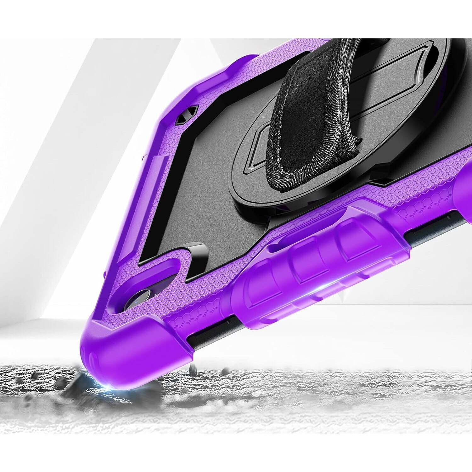 Husa tableta, pentru iPad Mini 6 8.3", 3 straturi, suport rotativ, violet